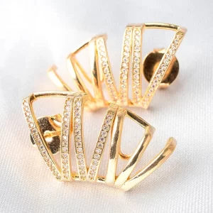 Brinco earhook com tiras de zirconia