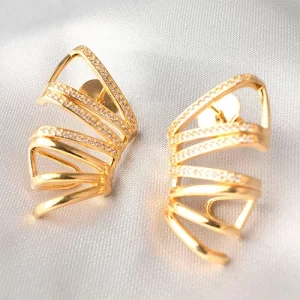 Brinco earhook com tiras de zirconia