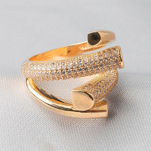 Anel 4 tiras com 2 cravejadas - Imagem 3