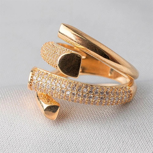 Anel 4 tiras com 2 cravejadas - Imagem 4