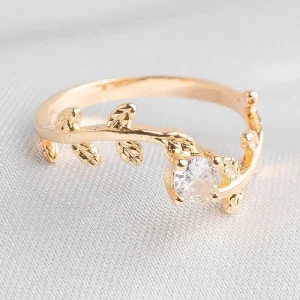 Anel chuveiro com detalhe de folhagens