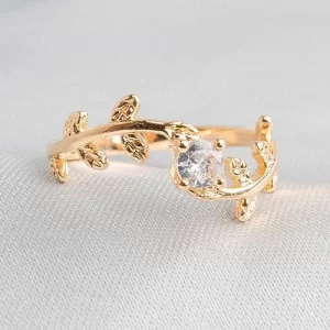 Anel chuveiro com detalhe de folhagens