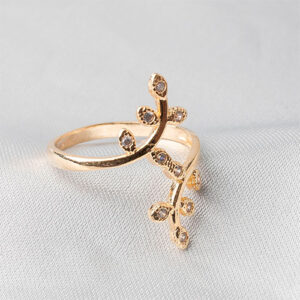 Anel ramos com zircônia