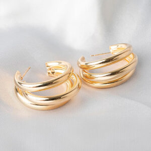 Brinco argola tripla lisa