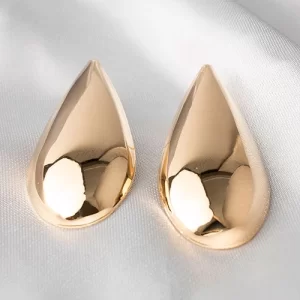 Brinco gota abaulada longa