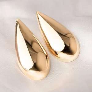 Brinco gota abaulada longa