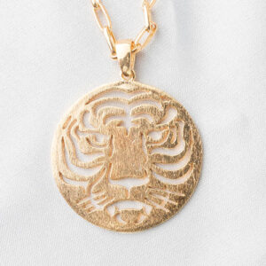 Colar com medalha de tigre