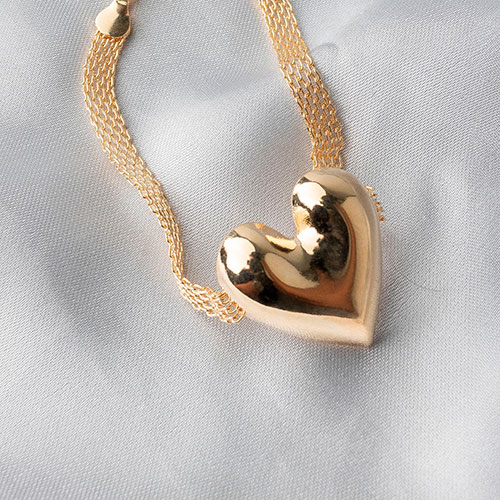 Pulseira coração abaulado