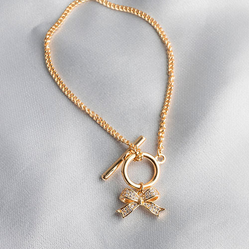 Pulseira de lacinho cravejado - Imagem 4