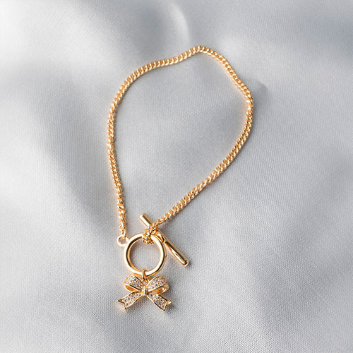 Pulseira de lacinho cravejado - Imagem 3