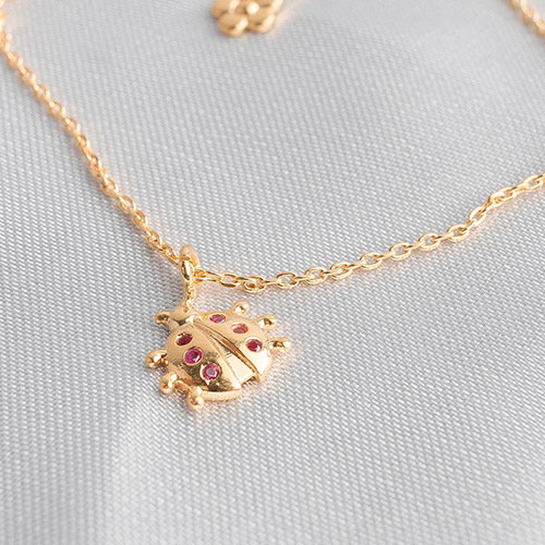 Pulseira infantil com pingente joaninha - Imagem 4