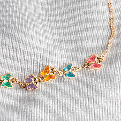 Tornozeleira com pingentes de borboleta colorido - Imagem 4