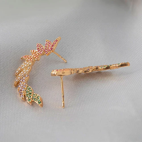 Brinco asas zirconias coloridas - Imagem 3