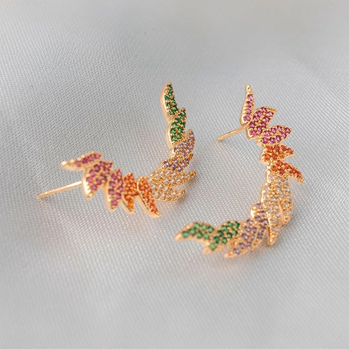 Brinco asas zirconias coloridas - Imagem 4